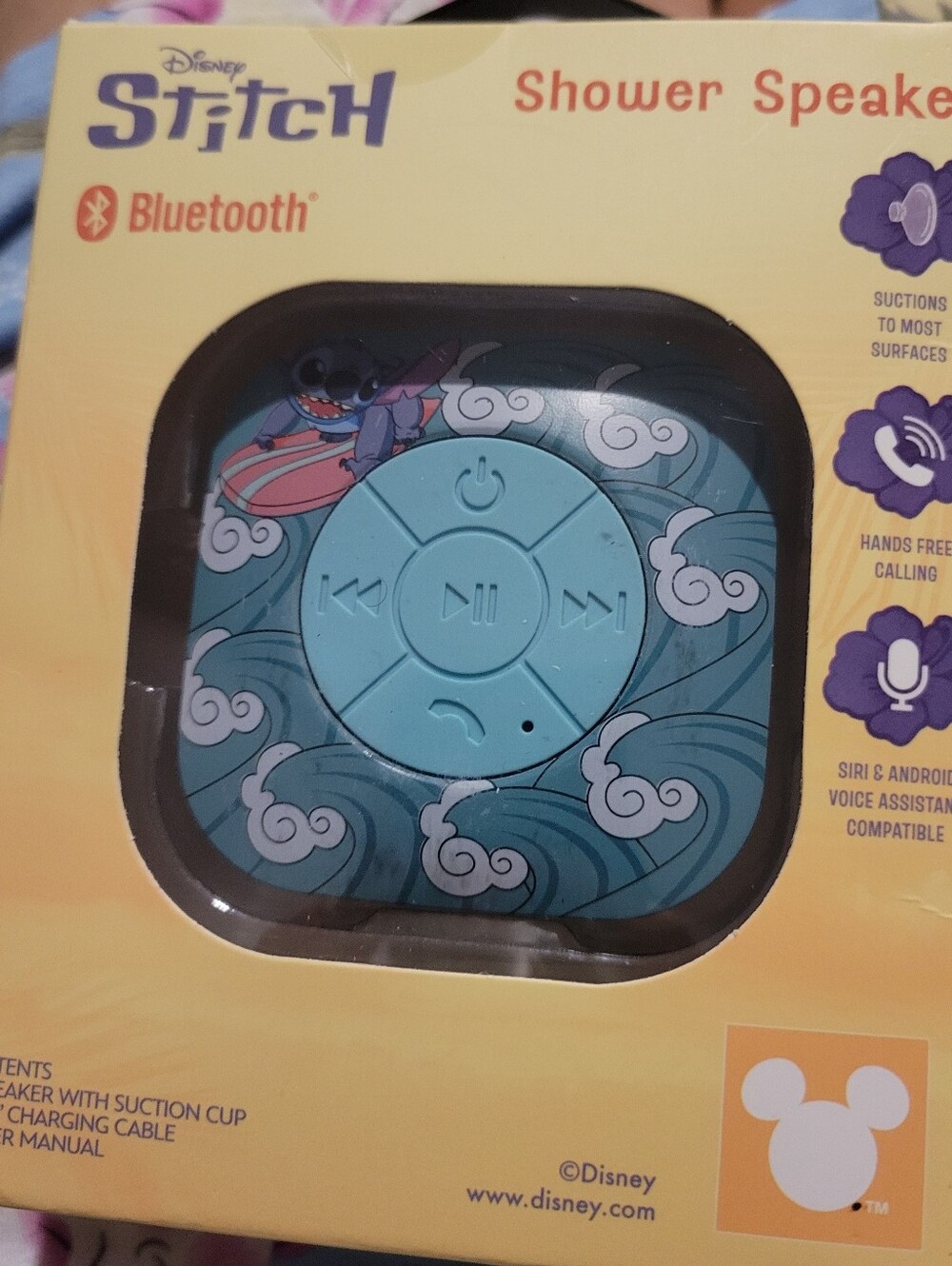 Disney Blue Teal Stitch Bluetooth Shower Speaker New In Package